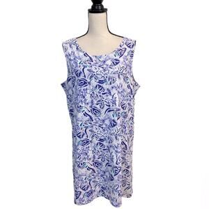 Soft As a Grape Cape Cod Tropical Fish Knit Shift Dress Size Large